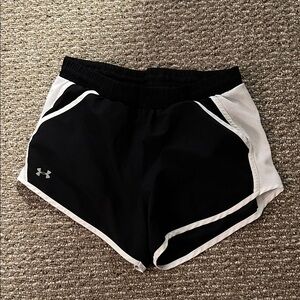 Under Armour Women's Black and White Athletic Shorts